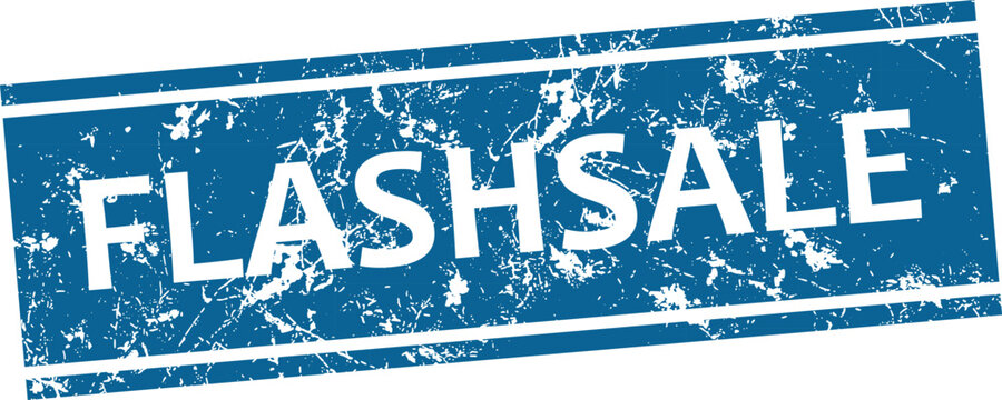 Distressed blue flash sale stamp promotional marketing graphic for limited time offers and retail discounts