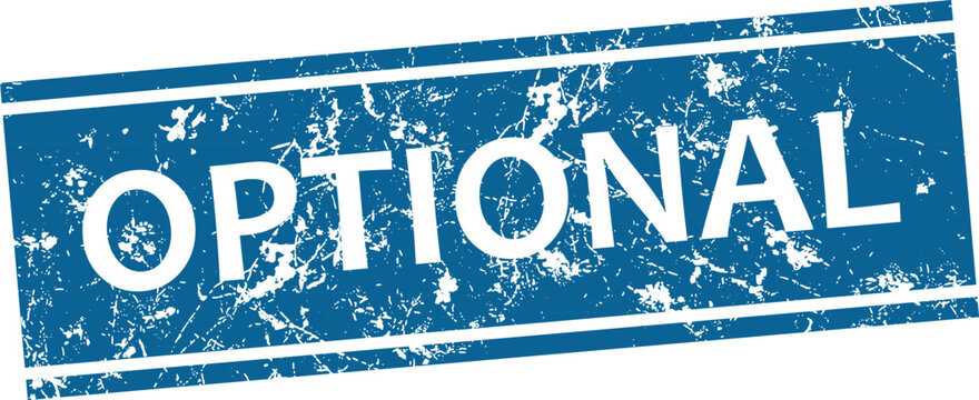 Distressed optional stamp graphic teal blue ink on white background isolated vector illustration