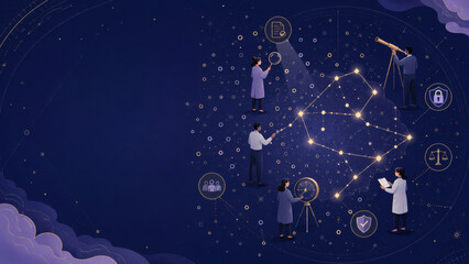 Naklejka premium Human Verified AI Knowledge Constellation Illustration