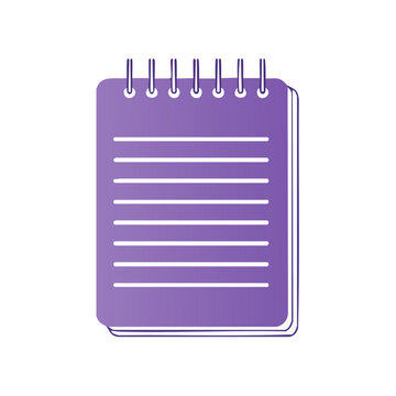 Purple spiral notebook with lined paper