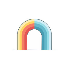 Fototapeta premium Colorful rainbow arch vector illustration