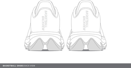 OUTLINE BASKETBALL SHOES BACKVIEW © daily