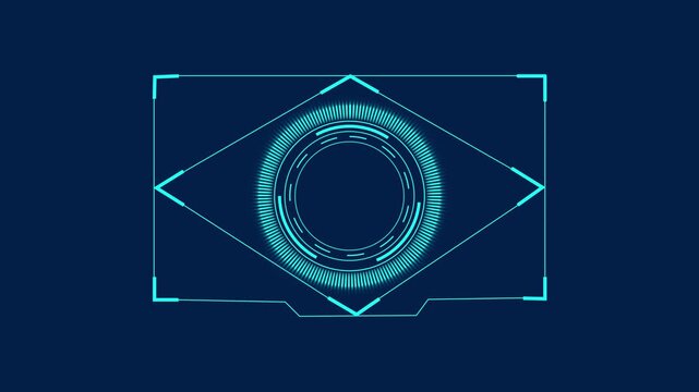 A captivating digital animation unfolds on deep blue background, futuristic technology in motion, showcasing dynamic abstract patterns and mesmerizing visual effects.
