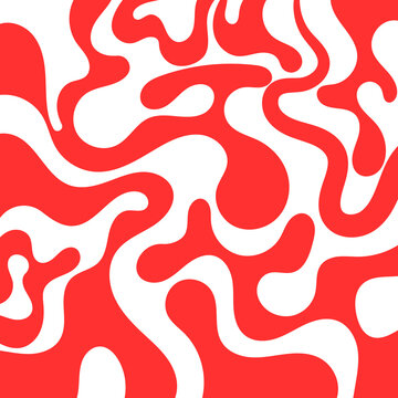 Abstract Red and White Liquid Pattern