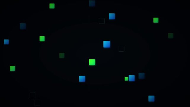 vibrant tech squares matrix digital vector animation