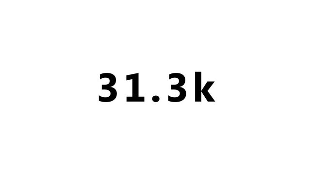 30K Social Media Growth Counter Animation. Audience Engagement Statistics animation