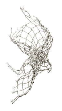 Rope Fishing Net with Knots and Frayed Edges Flowing