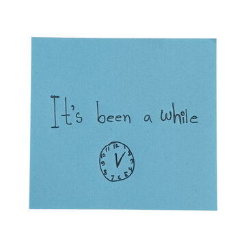Blue rectangle with white text and border line