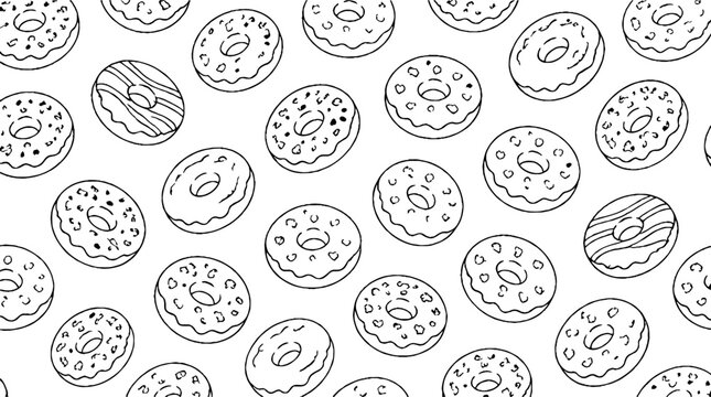 Assorted donuts with various toppings and designs.