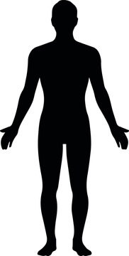 Male Figure Silhouette Standing Pose Mannequin Template