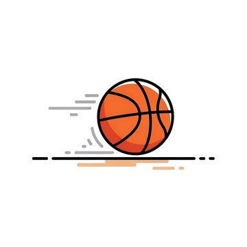 Basketball rolling on the ground with motion lines illustration basketball movement exercise athletic competition professional velocity illustration isolated background
