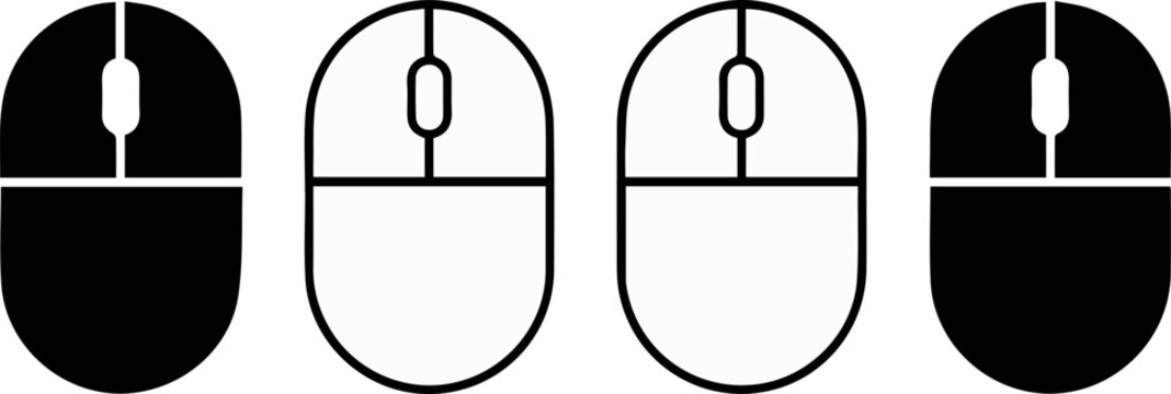 Office technology mouse icon set for web and app