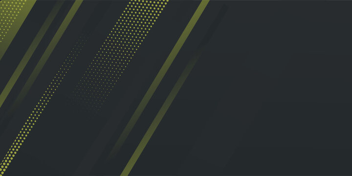 Modern abstract sports background with layered yellow geometric shapes and trendy horizontal stripes. Creative element design in vetor illustration