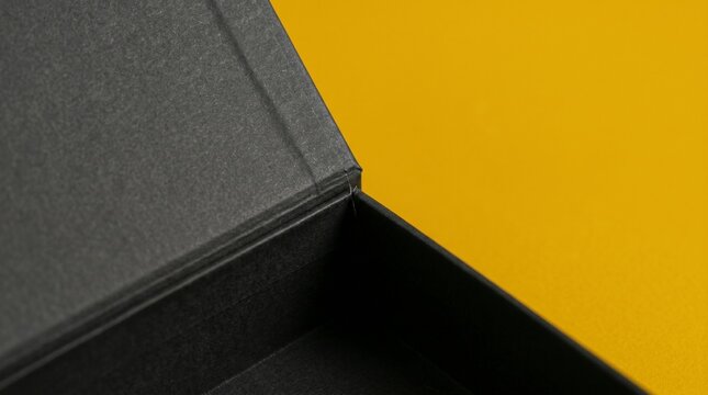 Macro close-up of open magnetic box rigid hinge detail