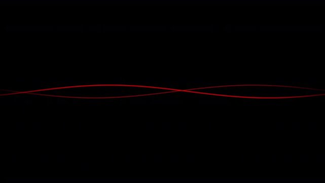 Red Wavy Lines Crossing on Transparent Background, Looping Animation