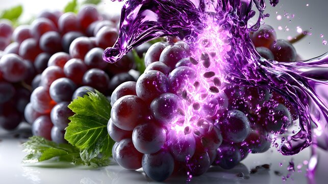 Luxury Purple Grape Extract with Antioxidant Botanical Essence, Advanced Skincare and Cosmetic Science Background