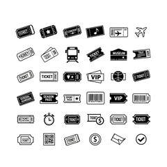 Fototapeta premium Collection of Ticket Icons