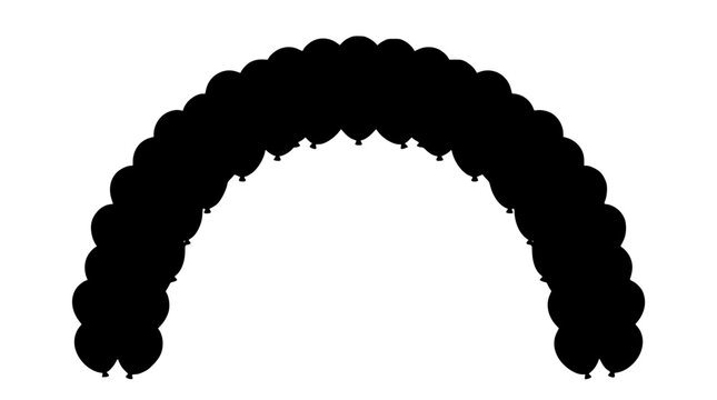 silhouette of a balloon arch isolated on white background