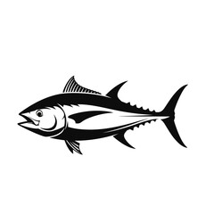 Fototapeta premium Video black and white illustration of a tuna fish, a large predatory saltwater fish, depicted in a stylized graphic design style
