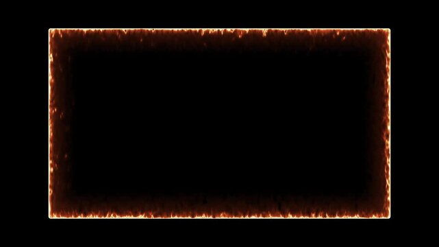 Neon Glow Rectangle Frame Animation Loop. Glowing Neon Rectangle Border Light Frame Animation.