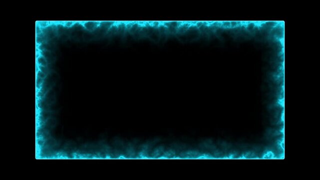 Neon Glow Rectangle Frame Animation Loop. Glowing Neon Rectangle Border Light Frame Animation.