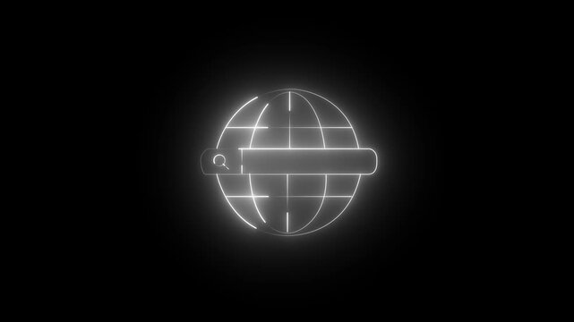 Google icon neon search bar  glowing animation 4K video on Browser 