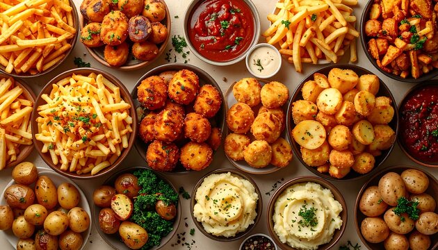 Diverse Potato Delicacies Platter