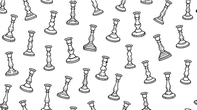 Repeating pattern of black and white chess rooks.