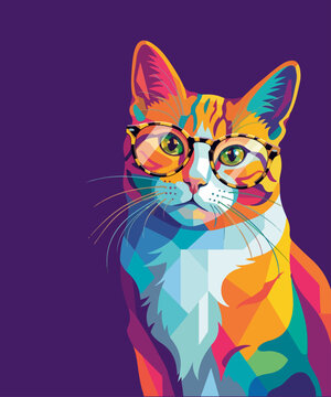colorful pop art wpap illustration. animal illustration vector