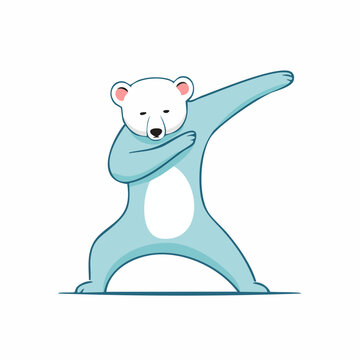 Cute polar bear doing a dab dance move