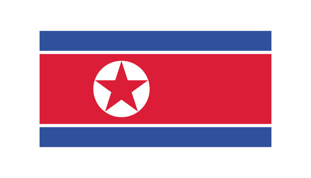 North Korea National Flag Flat Design Illustration. Simple Geometric Banner Design