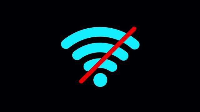 No internet connection icon animation. No Wi-Fi connection motion. No wi-fi internet error signal 4k video footage.
