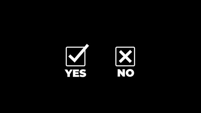Right and wrong icon, flat rounded check mark, cross, x mark, circle shape thin line tick mark symbol. Approval and rejection sign.