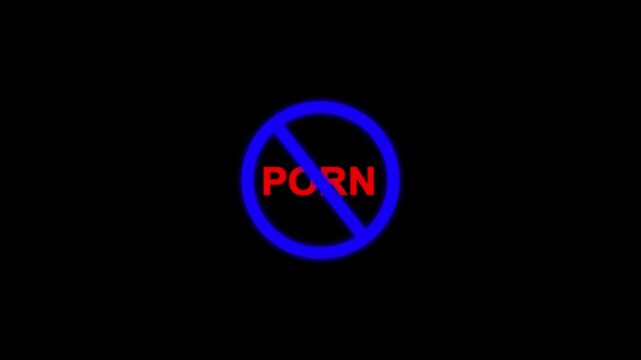 No Porn Prohibited sign of Porn Adult Contents Warning Sign . 18 Plus Mature Contents Explicit contents Symbol No porn Shadow icon.
