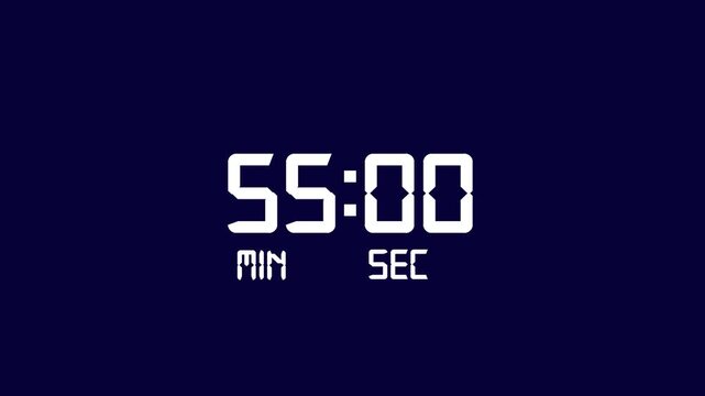 50 Minute Countdown Animation Engaging Timer Visuals for Events, Presentations, and Interactive User Experience Designs.