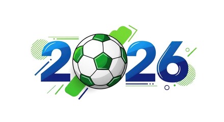 Obraz premium Soccer ball with 2026 year design modern illustration