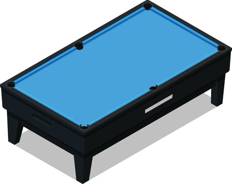 Classic pool table isolated on white background