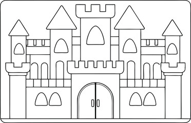 Fototapeta premium Medieval castle with towers and gate