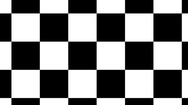 Diagonally Moving Black and White Squares. Hypnotic Abstract Visual Background. Abstract Animation. 4K.