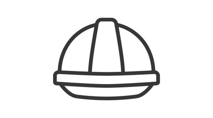 Fototapeta premium Black outline icon of industrial construction safety hard hat.