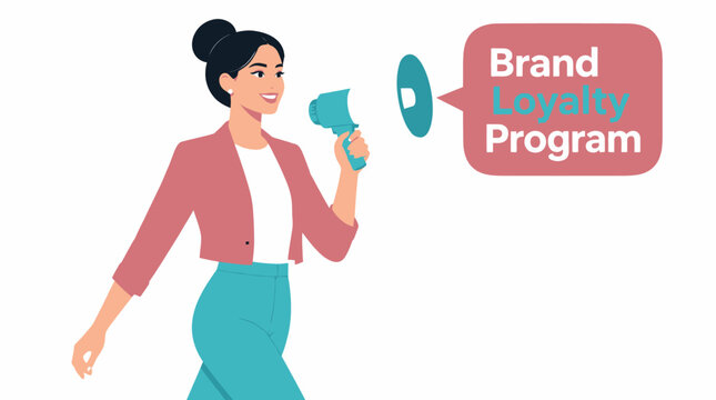 Woman holding megaphone for brand ambassador program.