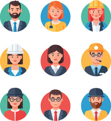 Fototapeta premium Flat design illustration of a smiling woman in glasses and hat profile icon