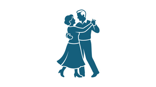 Couple dancing together in ballroom style.
