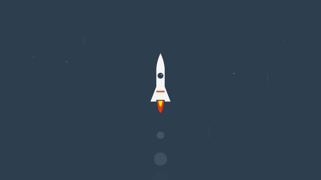 Rocket Launch Abstract Exploration Startup Success Animation