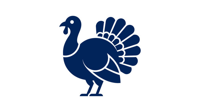 Blue turkey silhouette for Thanksgiving holiday decor.