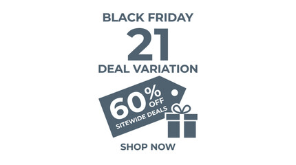 Fototapeta premium Black Friday 60 percent discount deal variation poster.