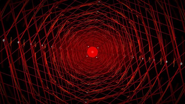 Sith empire red data tunnel flying through dark sci-fi space