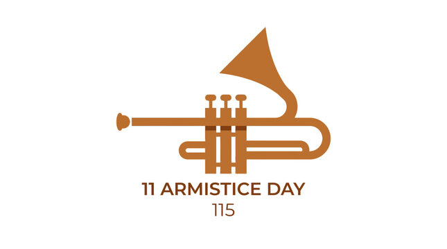 Armistice Day bugle horn icon for remembrance ceremony.