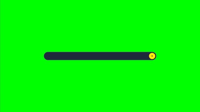 Animated Slider Bar Control with Yellow Handle on Green Screen Background