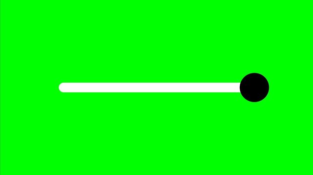 Digital sliding bar control button movement on green screen background